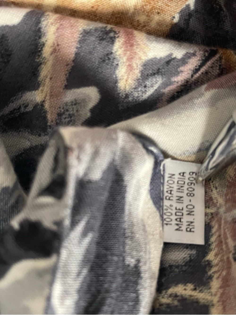 Ferrous Tropical Print Button-Up Shirt In Black, Brown & Cream View 6